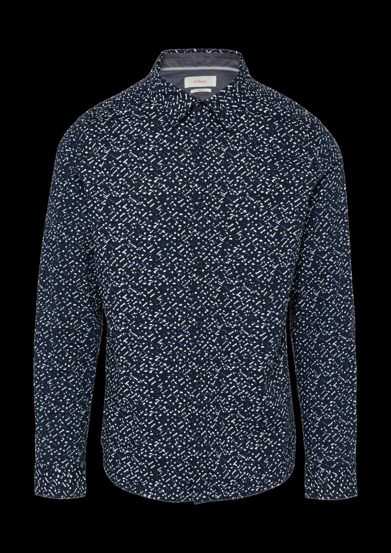 Slim Fit: Gemustertes Hemd aus Popelin