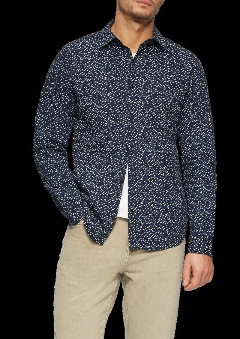 Slim Fit: Gemustertes Hemd aus Popelin