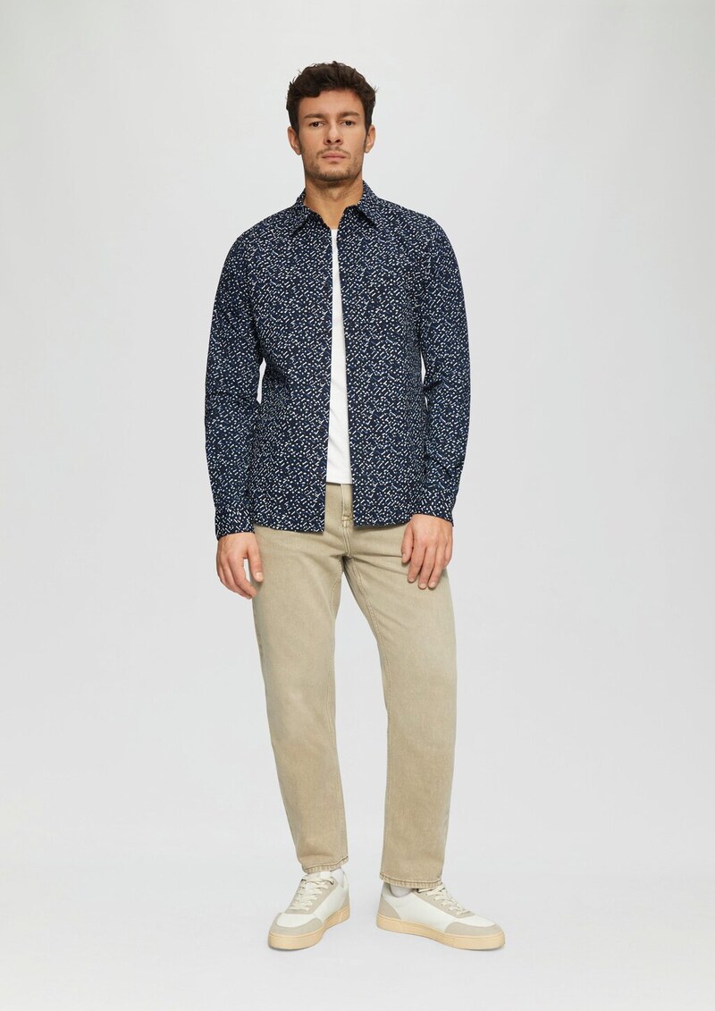 Slim Fit: Gemustertes Hemd aus Popelin