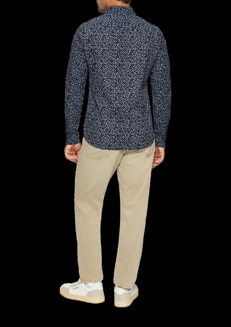 Slim Fit: Gemustertes Hemd aus Popelin