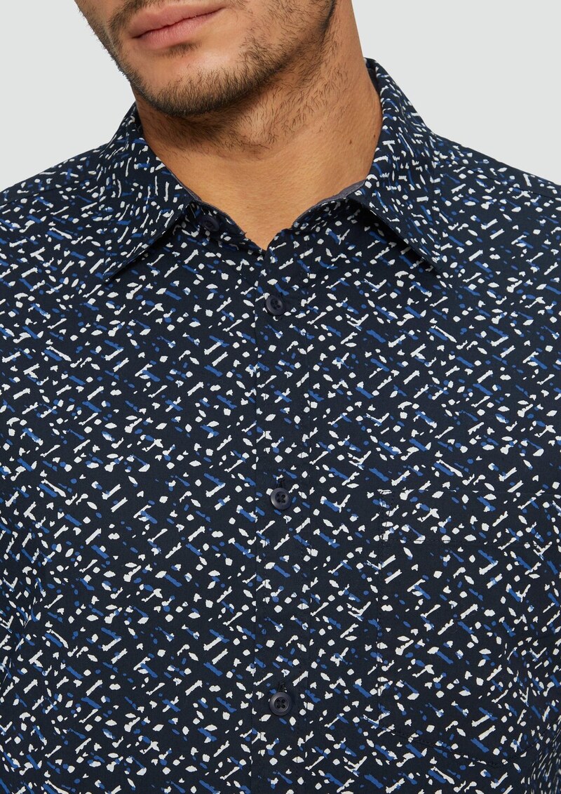 Slim Fit: Gemustertes Hemd aus Popelin