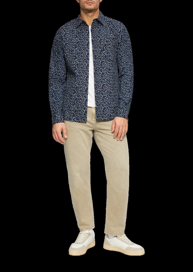 Slim Fit: Gemustertes Hemd aus Popelin
