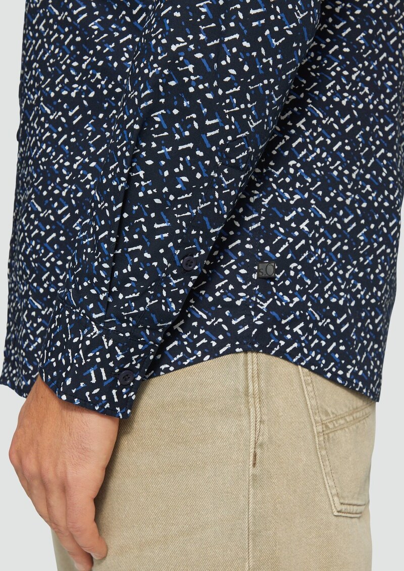 Slim Fit: Gemustertes Hemd aus Popelin