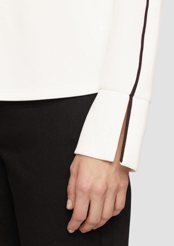 Sweatshirt mit Kontrast-Details und geschlitztem Ärmelsaum