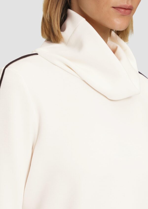 Sweatshirt mit Kontrast-Details und geschlitztem Ärmelsaum