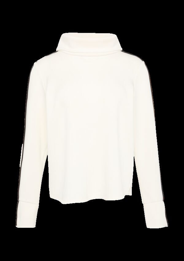 Sweatshirt mit Kontrast-Details und geschlitztem Ärmelsaum