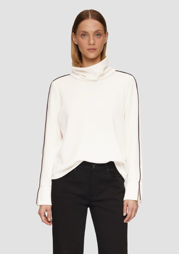 Sweatshirt mit Kontrast-Details und geschlitztem Ärmelsaum