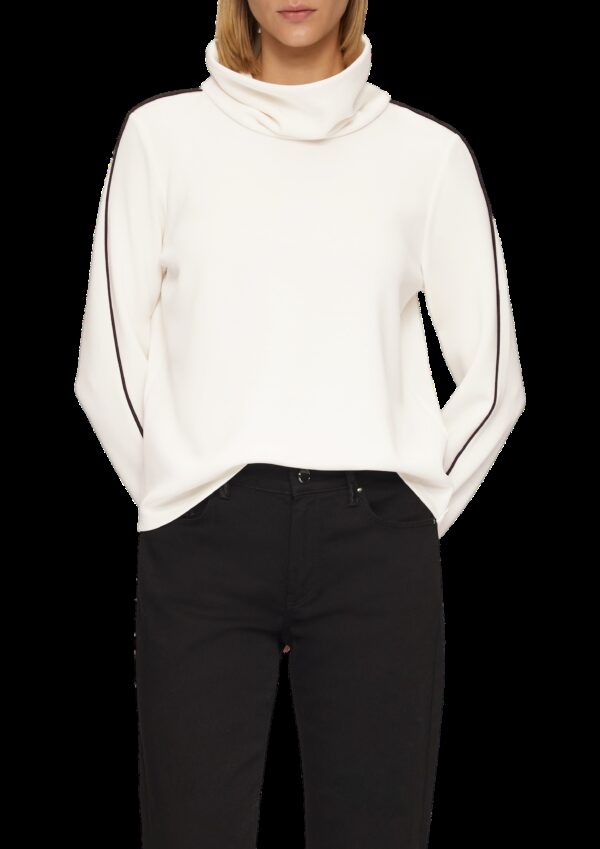 Sweatshirt mit Kontrast-Details und geschlitztem Ärmelsaum