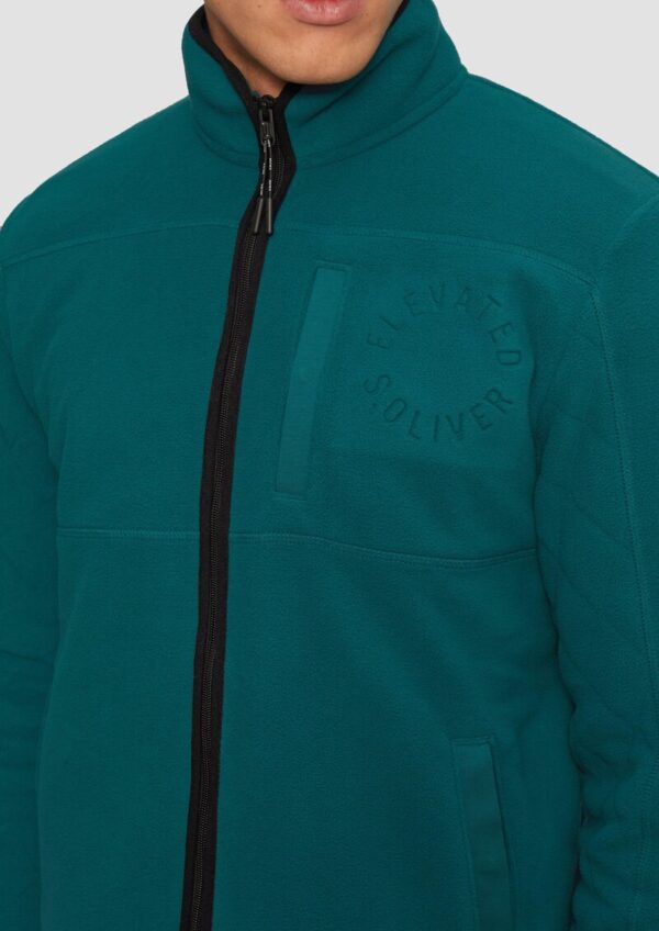 Fleece-Jacke im Fabricmix mit Stepp-Detail