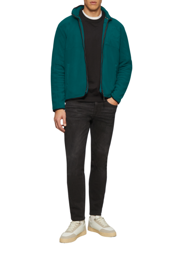 Fleece-Jacke im Fabricmix mit Stepp-Detail