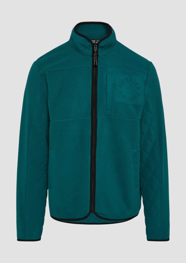 Fleece-Jacke im Fabricmix mit Stepp-Detail