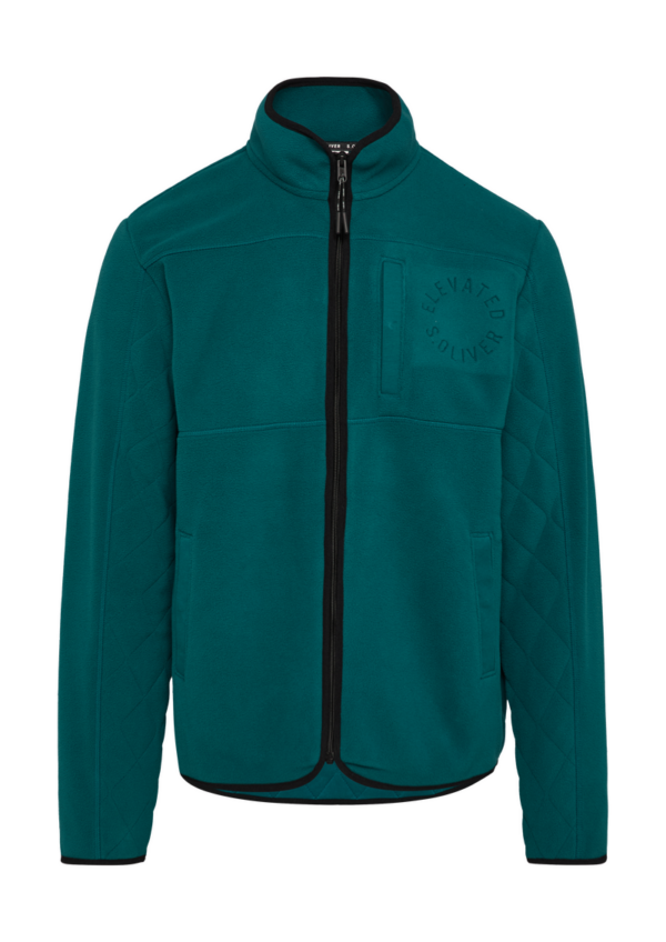 Fleece-Jacke im Fabricmix mit Stepp-Detail