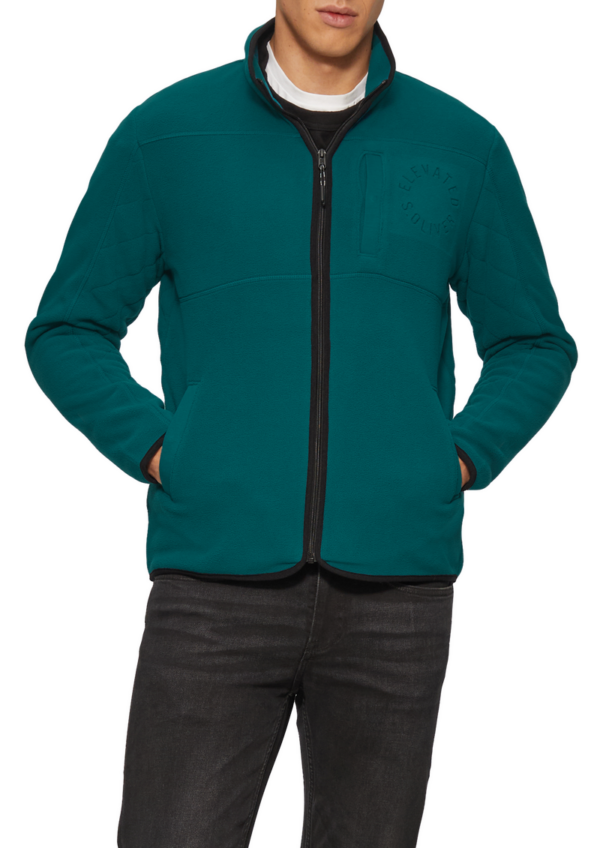 Fleece-Jacke im Fabricmix mit Stepp-Detail