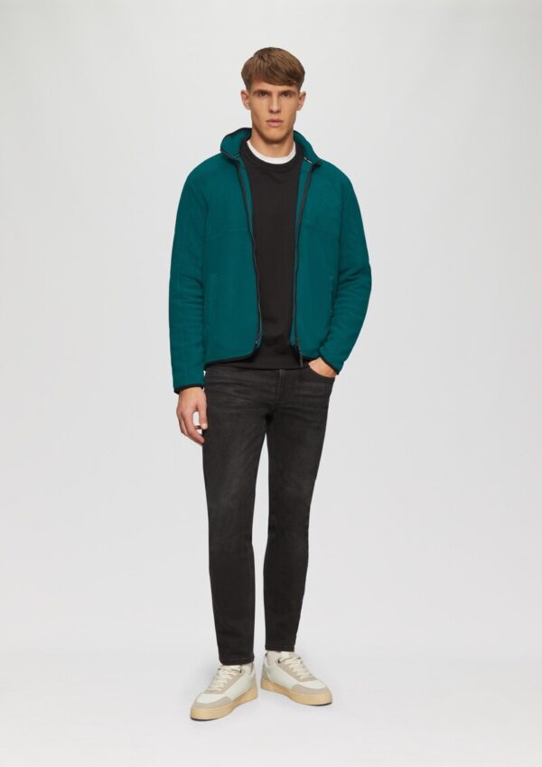 Fleece-Jacke im Fabricmix mit Stepp-Detail