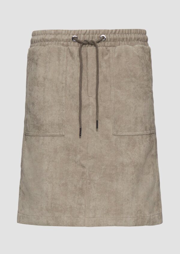 Feincord-Rock mit Elastikbund und Taschen
