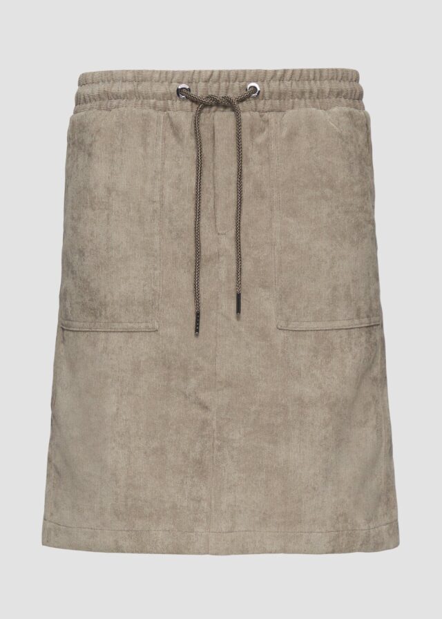 Feincord-Rock mit Elastikbund und Taschen