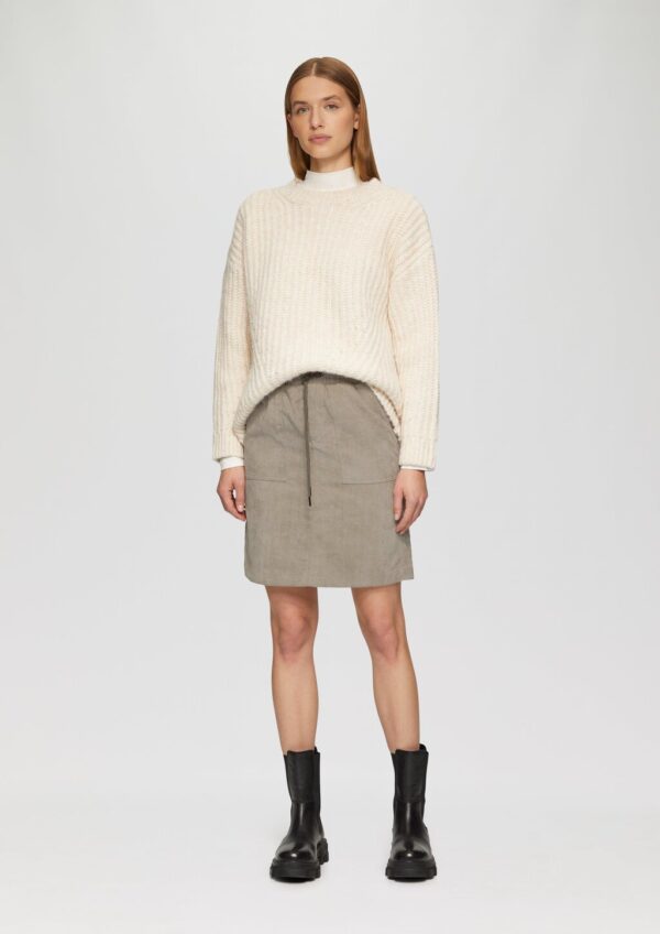 Feincord-Rock mit Elastikbund und Taschen