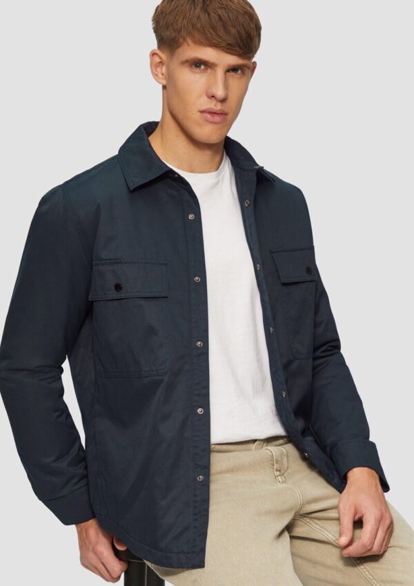 Gefüttertes Twill-Overshirt mit Brusttaschen
