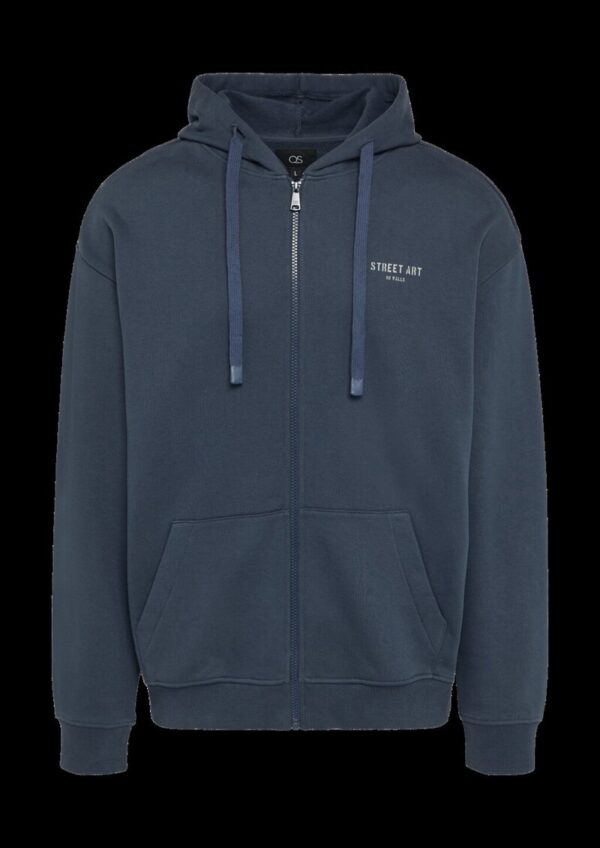 Sweathirt-Jacke mit Kapuze und Frontdruck