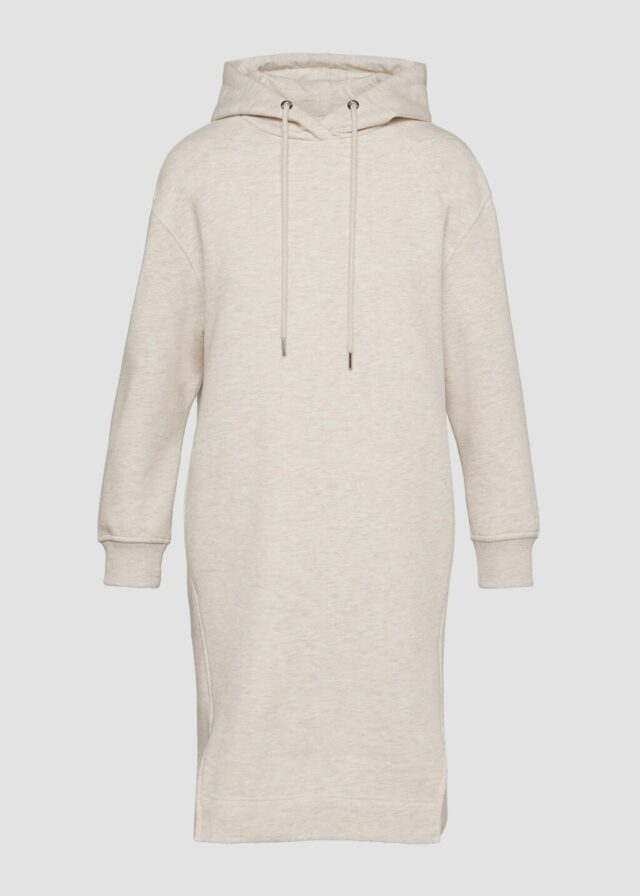 Sweat-Kleid mit seitlichen Eingrifftaschen und Schlitzen