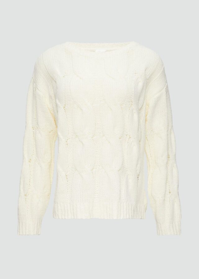 Weicher Strickpullover mit Zopfmuster