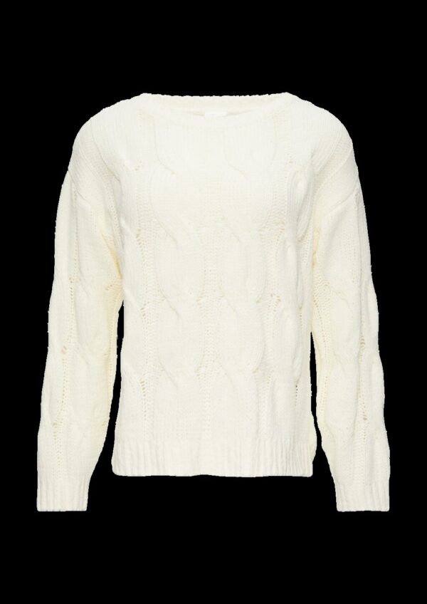 Weicher Strickpullover mit Zopfmuster