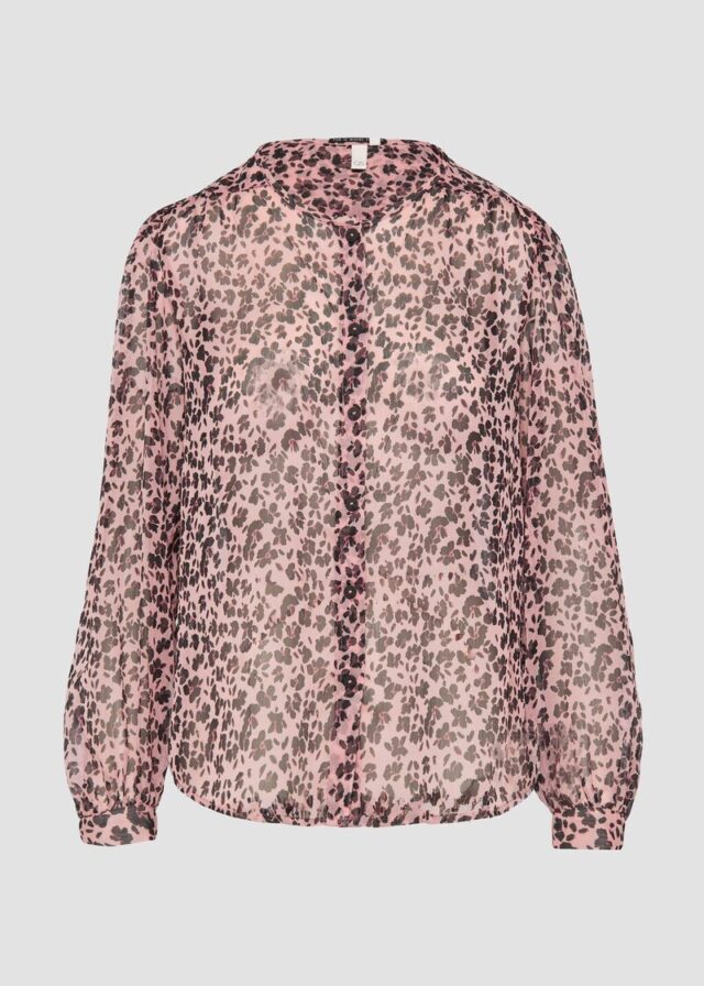 Leicht transparente Chiffonbluse mit All-over-Print