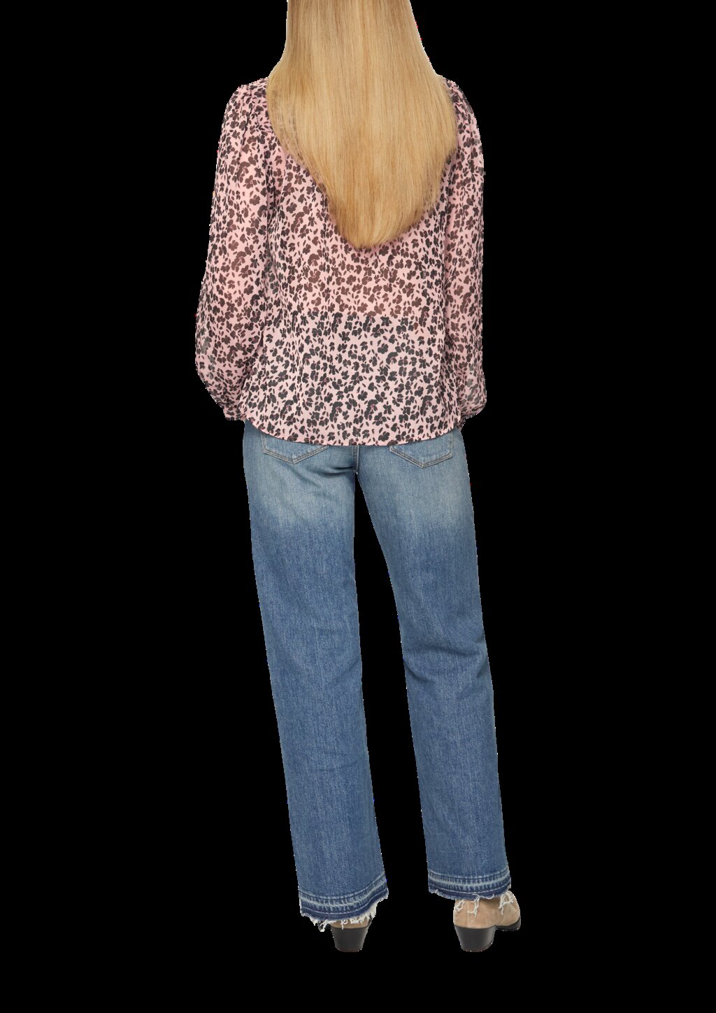 Leicht transparente Chiffonbluse mit All-over-Print