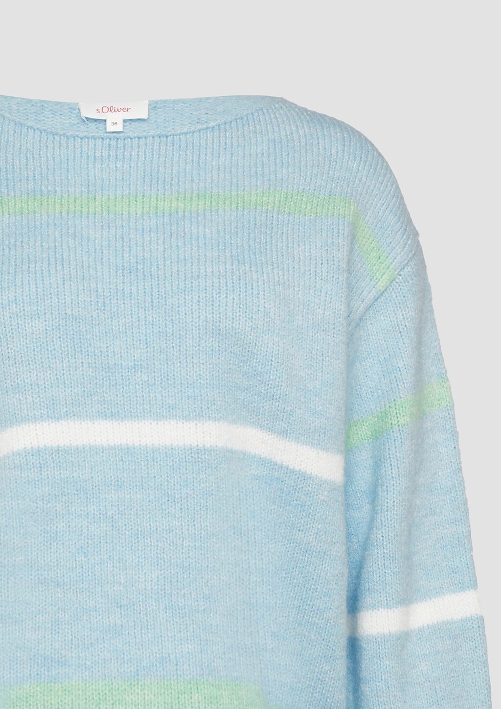 Gestreifter Strickpullover mit Rollkante