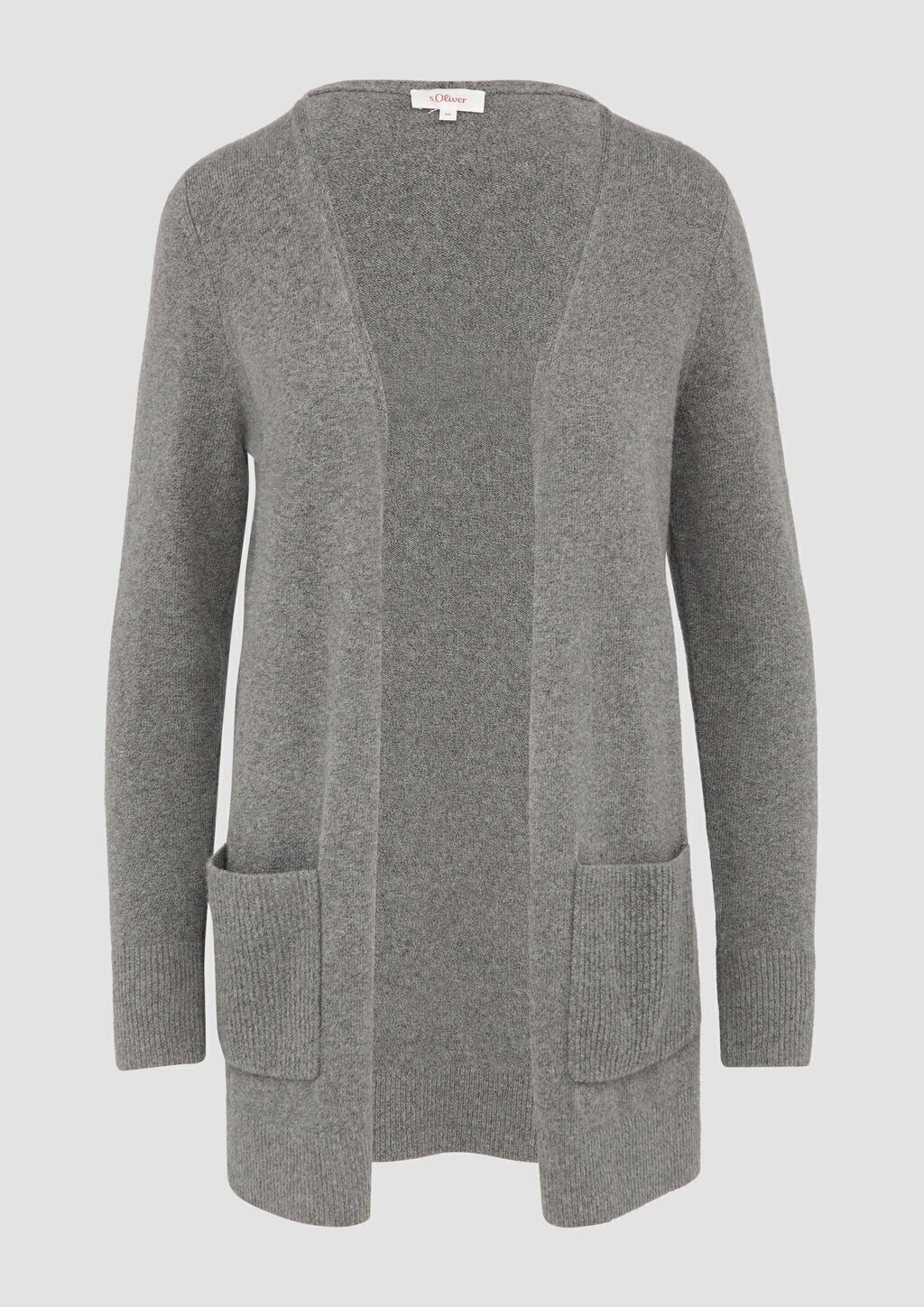 Lange Strickjacke mit Rippbündchen