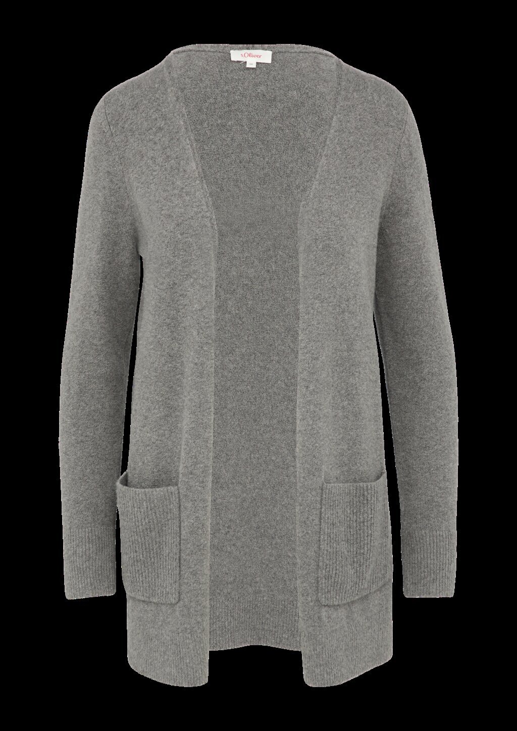 Lange Strickjacke mit Rippbündchen