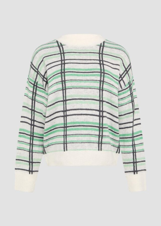 Strickpullover aus Wollmix mit Karomuster