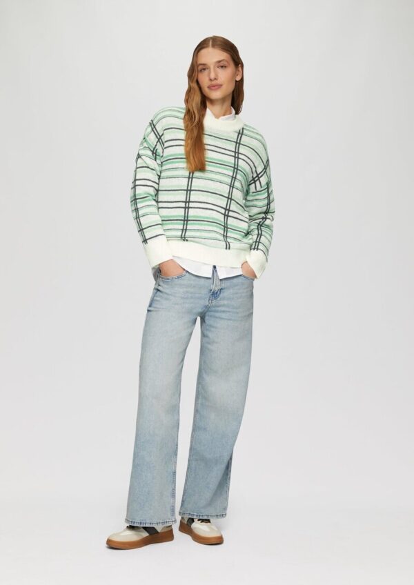 Strickpullover aus Wollmix mit Karomuster