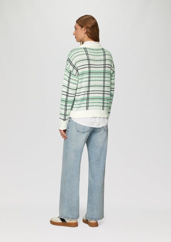 Strickpullover aus Wollmix mit Karomuster