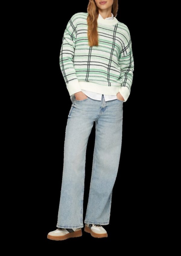 Strickpullover aus Wollmix mit Karomuster