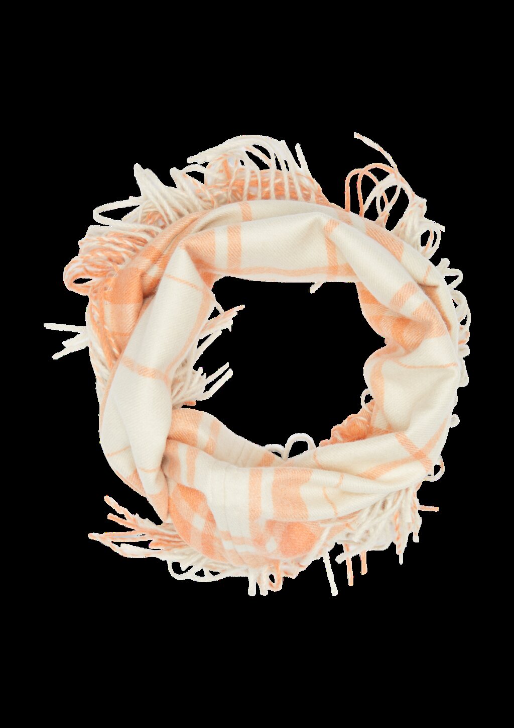 Karierter Loop-Schal mit Fransen