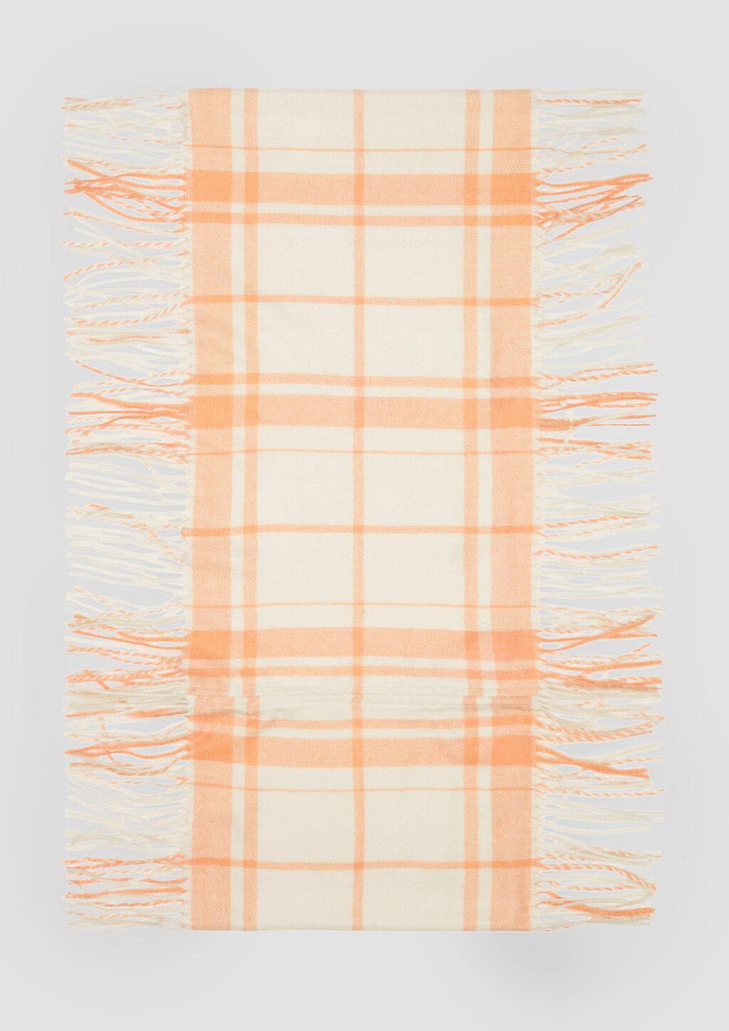 Karierter Loop-Schal mit Fransen