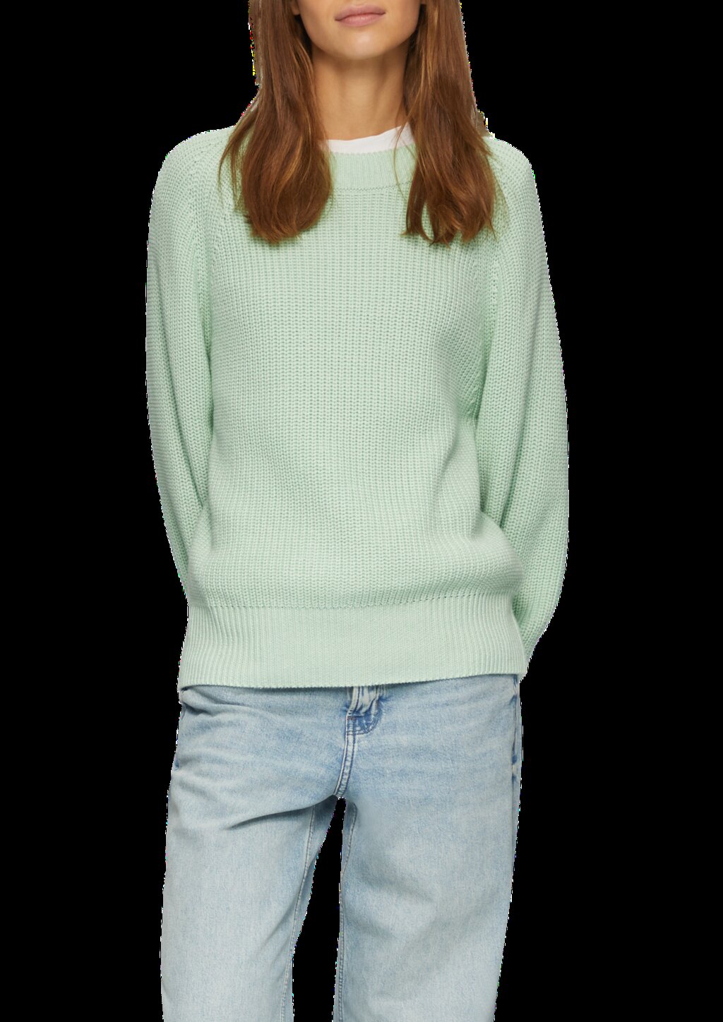 Strickpullover mit Raglan-Ärmeln und Rippbündchen