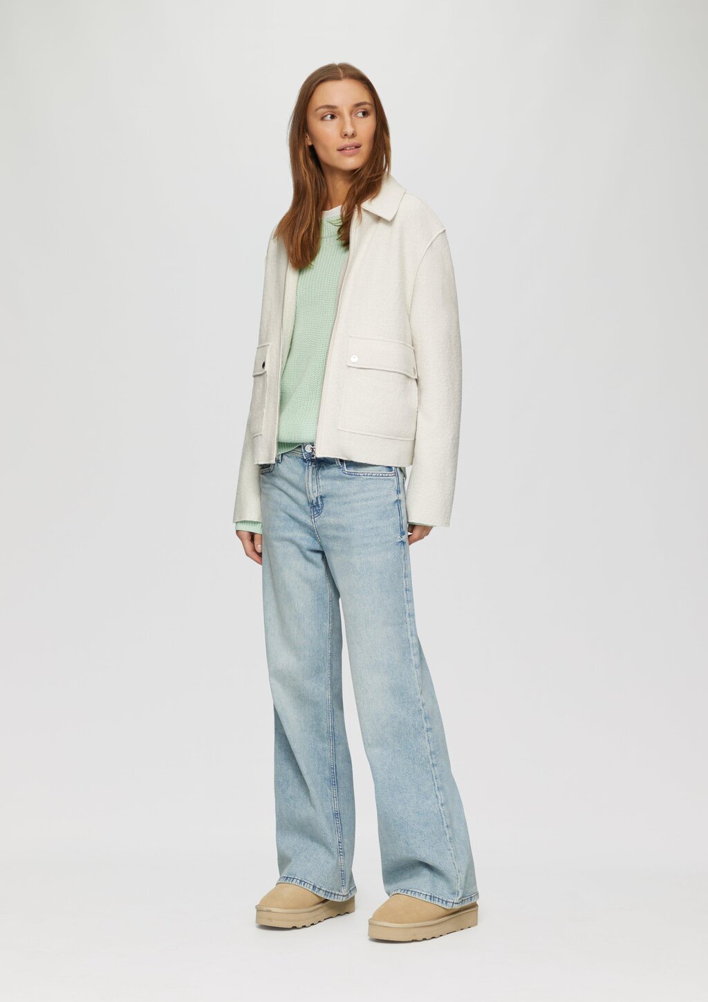 Strickpullover mit Raglan-Ärmeln und Rippbündchen