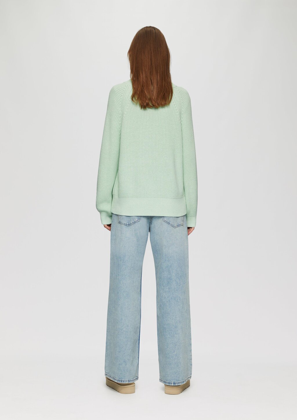 Strickpullover mit Raglan-Ärmeln und Rippbündchen