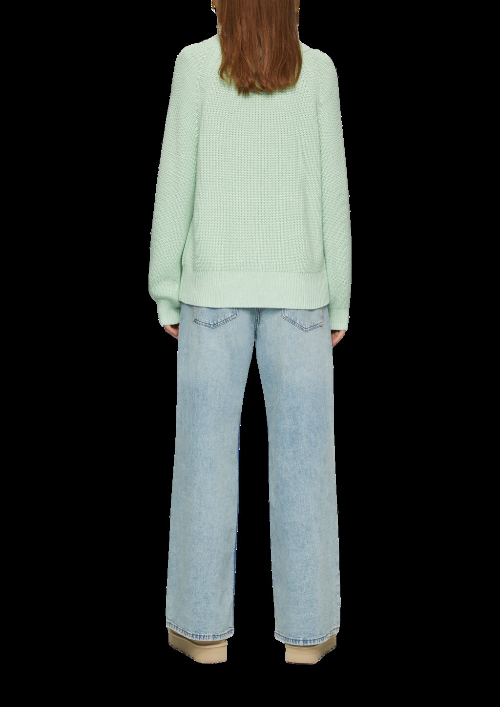 Strickpullover mit Raglan-Ärmeln und Rippbündchen