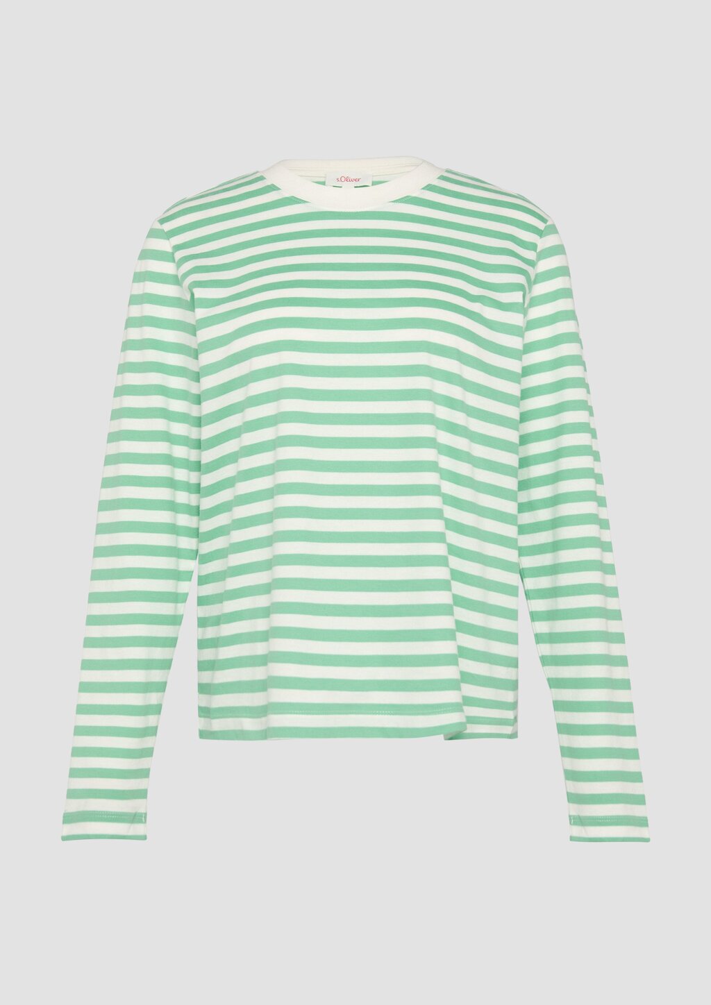 Gestreiftes Langarmshirt aus Baumwolljersey