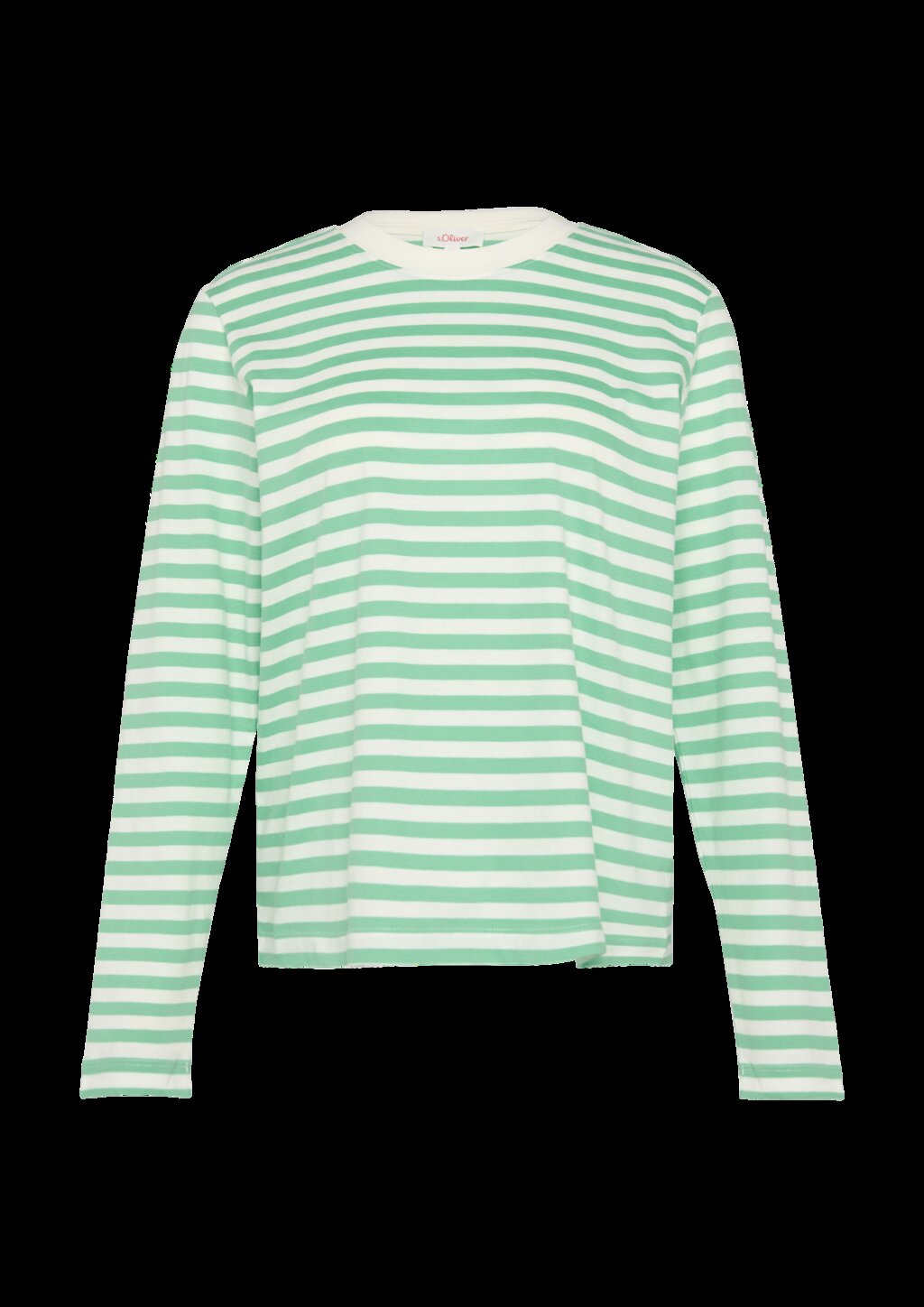 Gestreiftes Langarmshirt aus Baumwolljersey