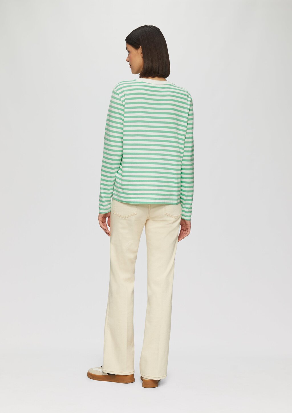 Gestreiftes Langarmshirt aus Baumwolljersey