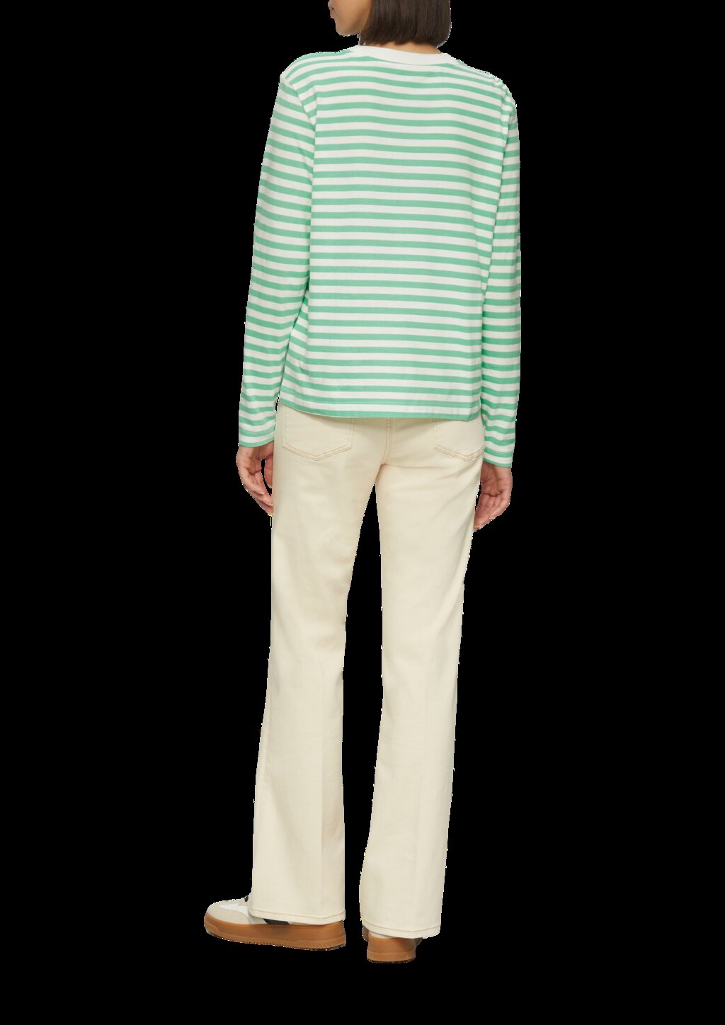 Gestreiftes Langarmshirt aus Baumwolljersey