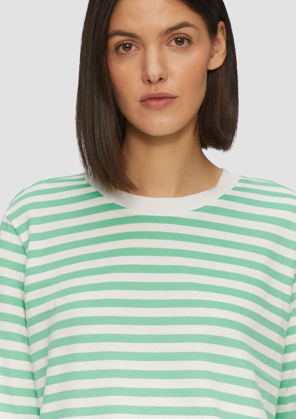 Gestreiftes Langarmshirt aus Baumwolljersey