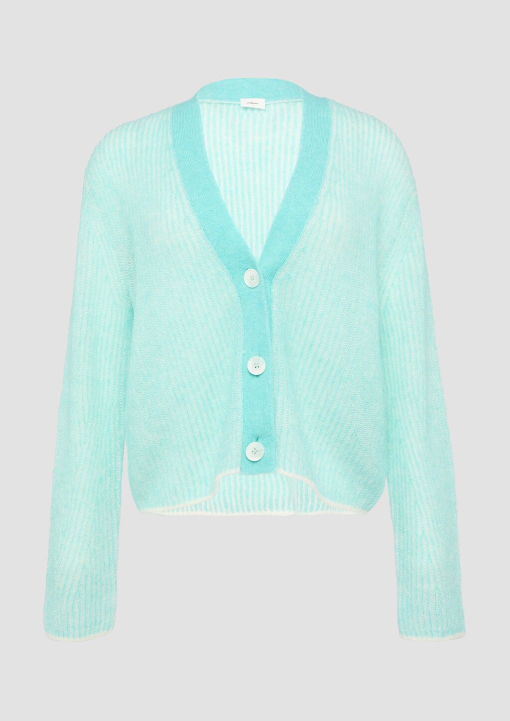 Lockere Strickjacke aus Alpakamix mit Rippstruktur