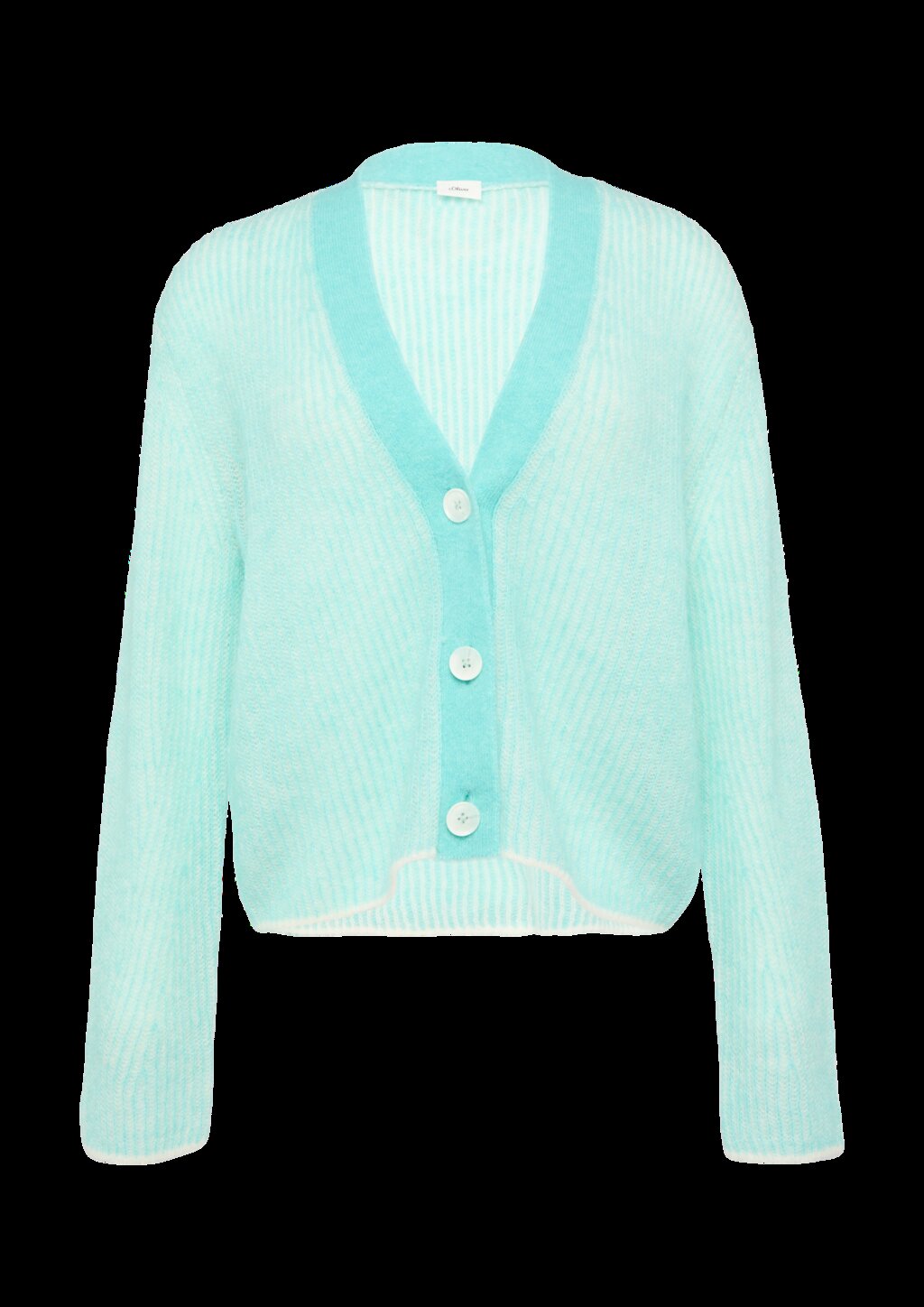 Lockere Strickjacke aus Alpakamix mit Rippstruktur