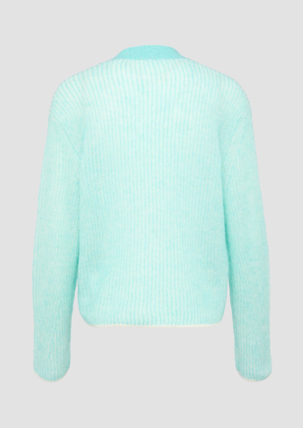 Lockere Strickjacke aus Alpakamix mit Rippstruktur