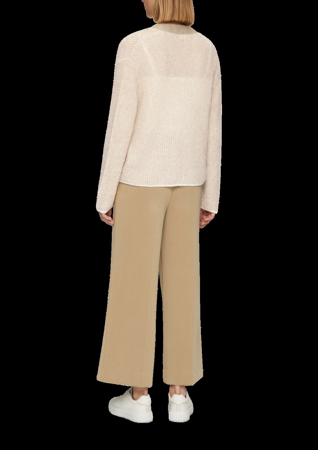 Lockere Strickjacke aus Alpakamix mit Rippstruktur